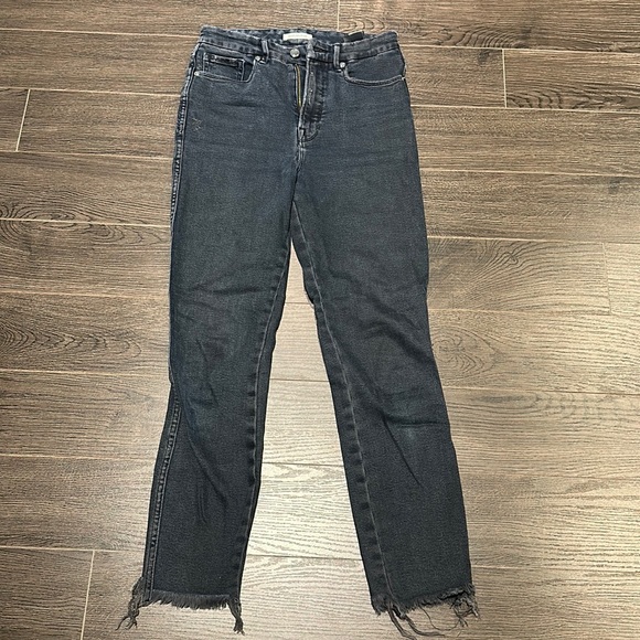 Good American straight blue jeans with frayed hem - Picture 1 of 4